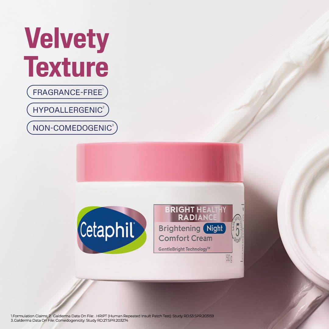 Cetaphil Brightening Night Comfort Cream | For Sensitive Skin - 50gm
