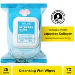 Hi Life Extra-Thick Facial Cleansing Wipes (25 Wipes) | 70 GSM Plush Wipes with Niacinamide, Hyaluronic Acid & Japanese Collagen Mineral for All Skin Types