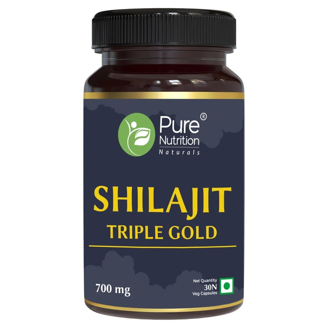 Pure Nutrition Shilajit Triple Gold 180 Veg Capsules | Herbal Energy & Vitality Support