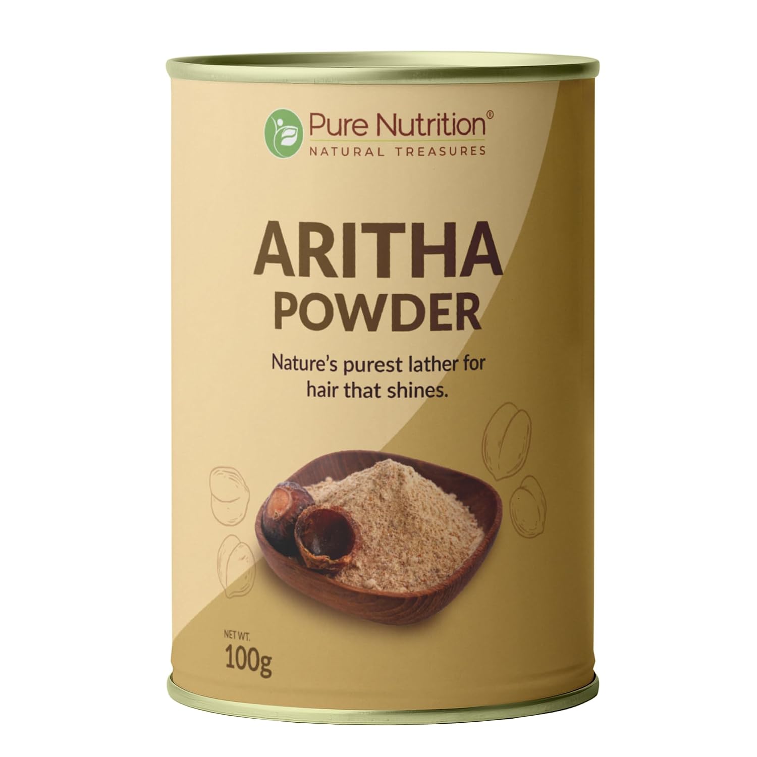 Pure Nutrition Natural Aritha Powder 100g | Reetha Powder for Hair & Scalp Care | Herbal Cleanser