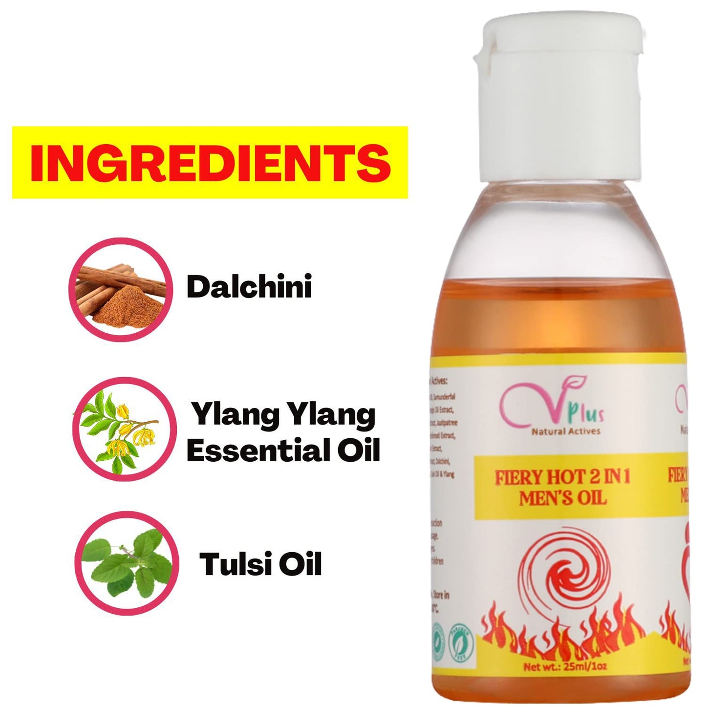 Vigini Fiery Hot 2 in 1 Men's Oil
