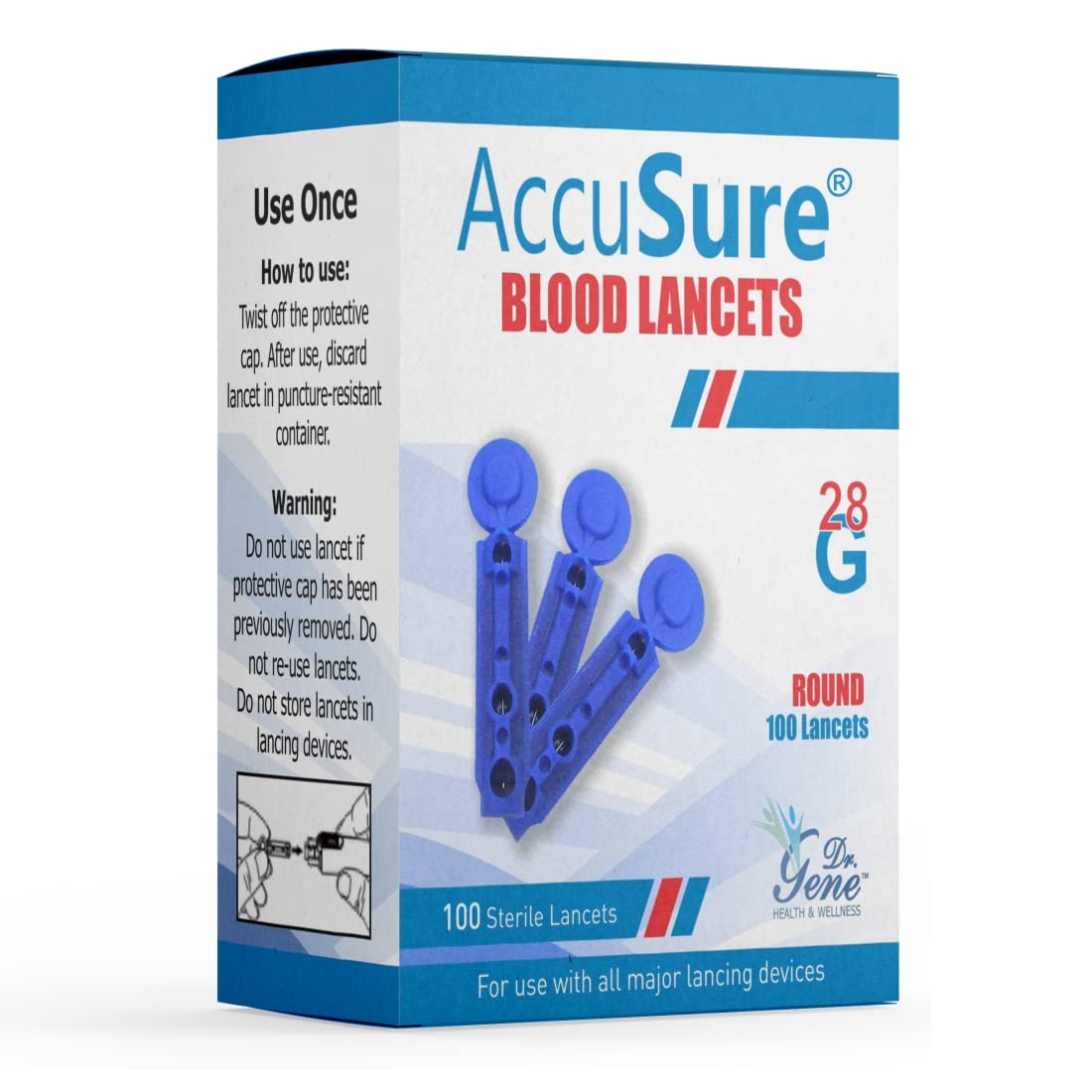 AccuSure Round Blood Lancets (100 Each)