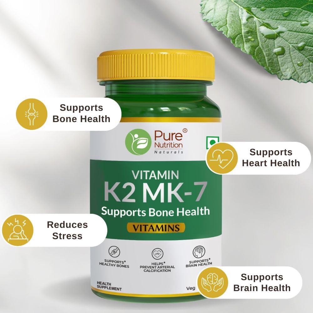 Pure Nutrition Vitamin K2 MK-7 Tablets - 60 Veg Tablets