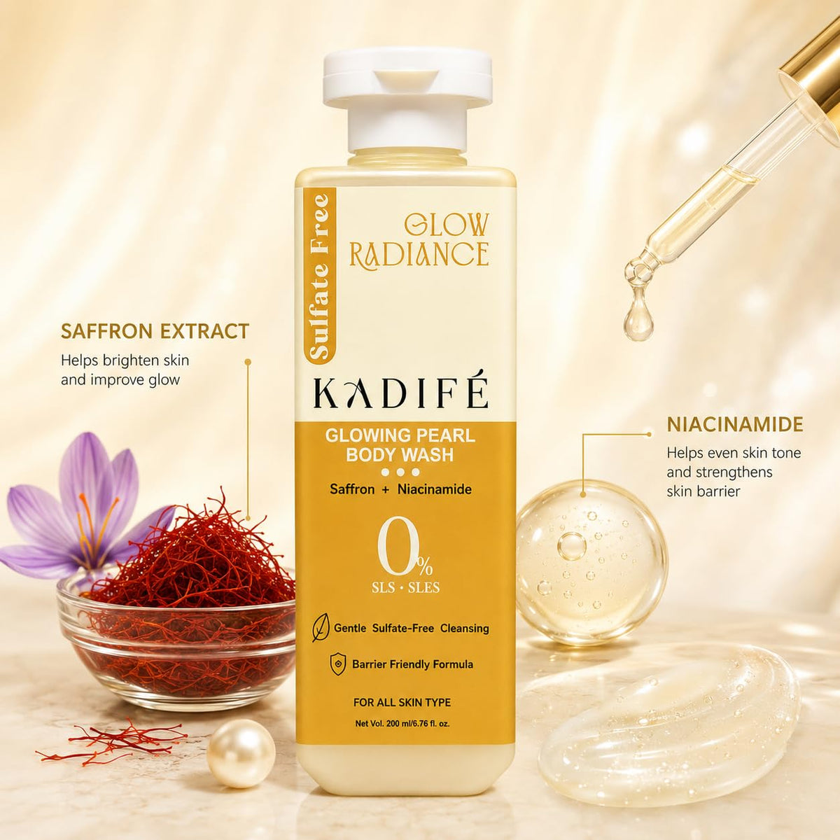 Kadife Glow Radiance Pearl Body Wash (200ml)