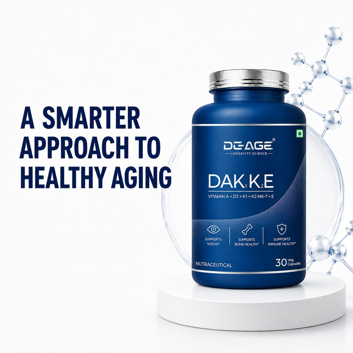 De-Age Dakke 30 Capsules | Healthy Aging & Cellular Wellness Support Supplement