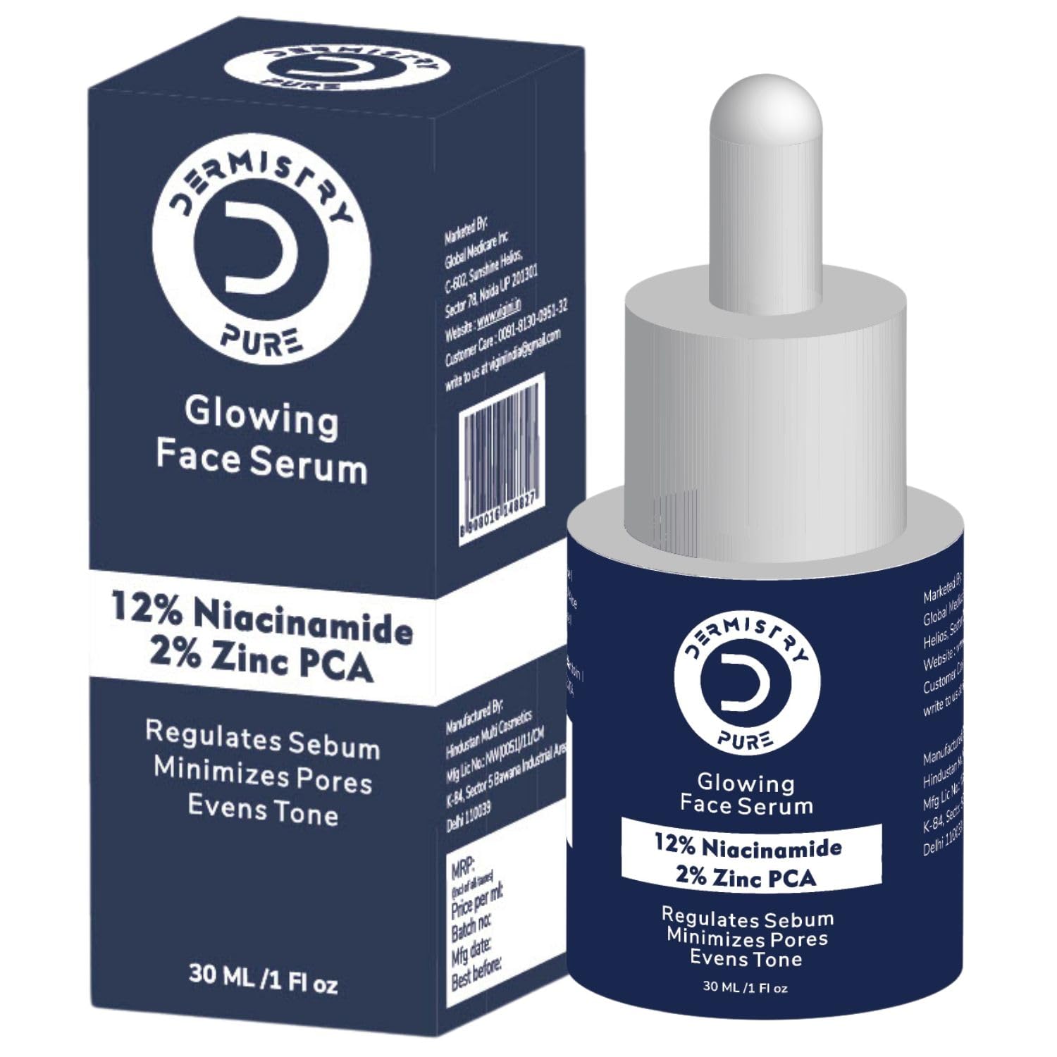 Dermistry Pure 12% Niacinamide 2% Zinc PCA Glowing Face Serum
