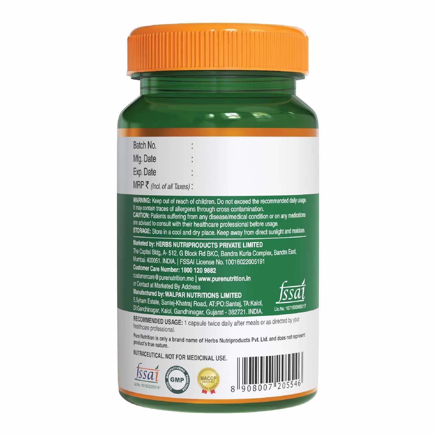 Pure Nutrition Cranberry & Amla Extract Capsule - 550mg Veg Capsule