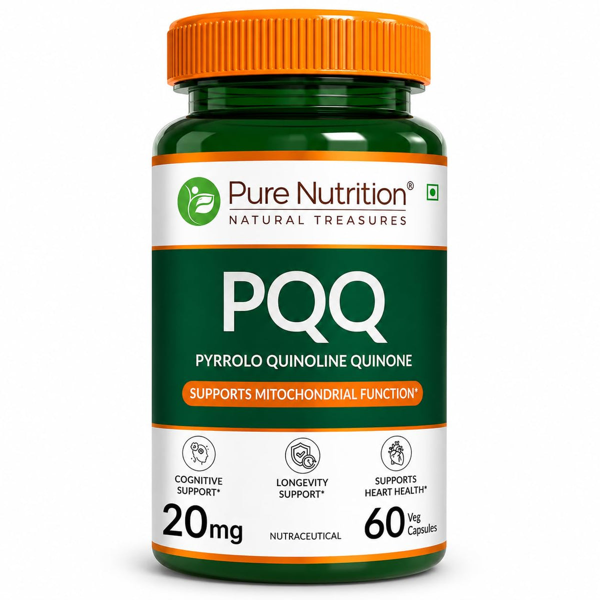 Pure Nutrition PQQ 20mg, 60 Capsules | Cellular Energy, Antioxidant & Healthy Aging Support