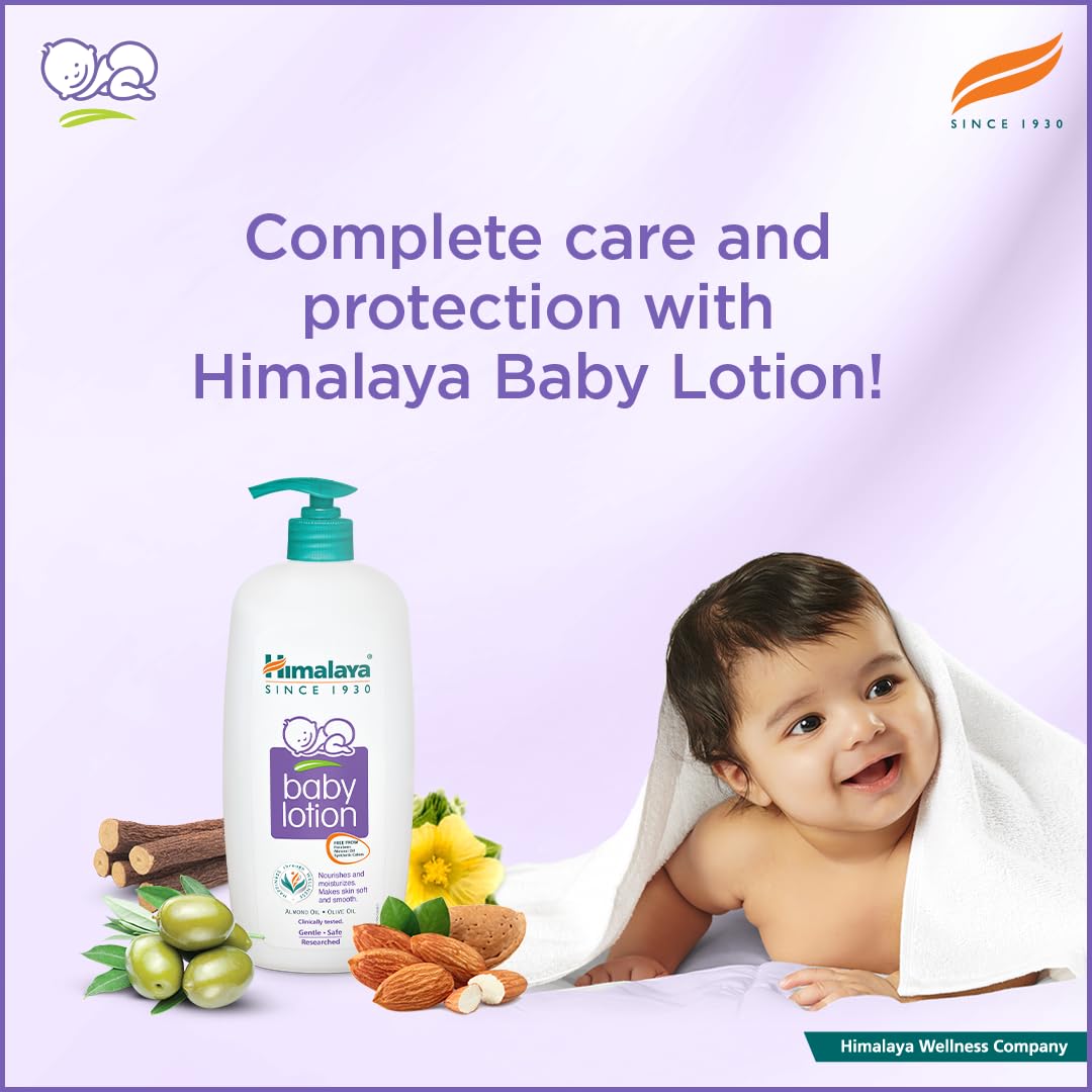Himalaya Baby Lotion with Almond & Olive Oil | Nourishes & Moisturises Baby's Skin | Paraben-Free