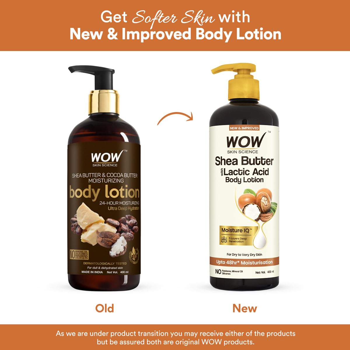 WOW Skin Science Shea Butter with Lactic Acid Body Lotion - 300 ml