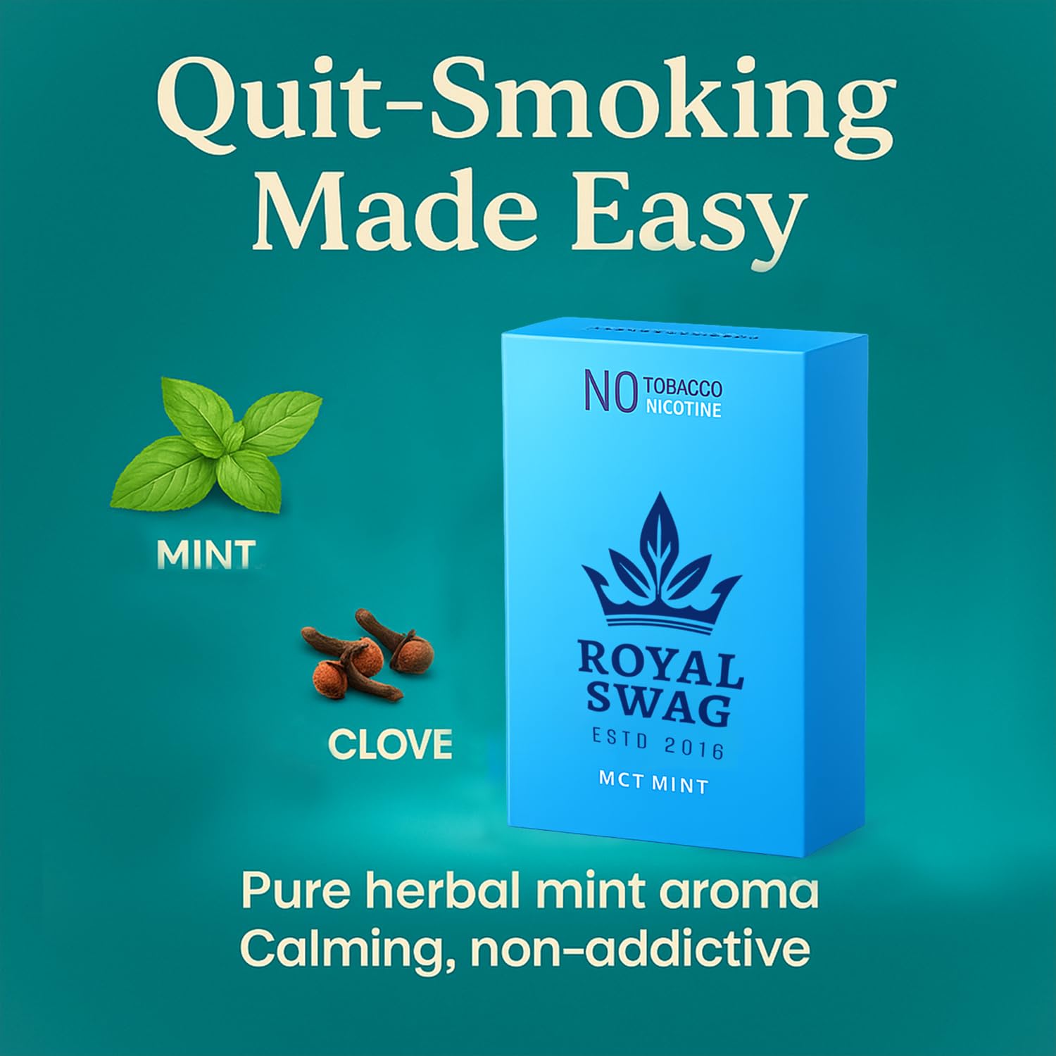 Royal Swag Ayurvedic Herbal Wellness Sticks Mint Flavour - 100% Tobacco & Nicotine Free Sticks