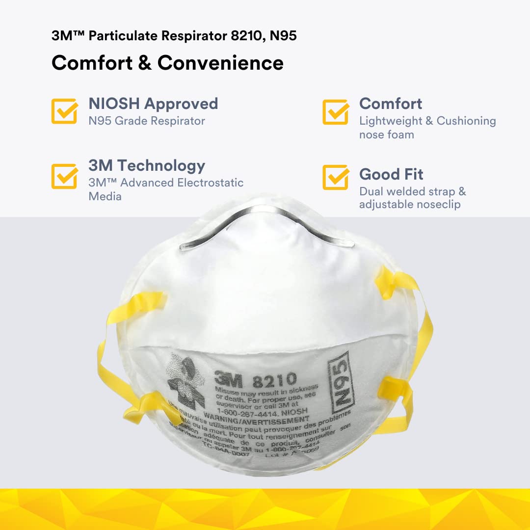 3M N95 8210 Particulate Respirator Mask - 20 Mask