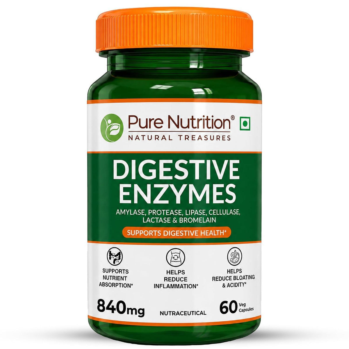 Pure Nutrition Digestive Enzyme 120 Capsules | Digestive Health & Nutrient Absorption Support