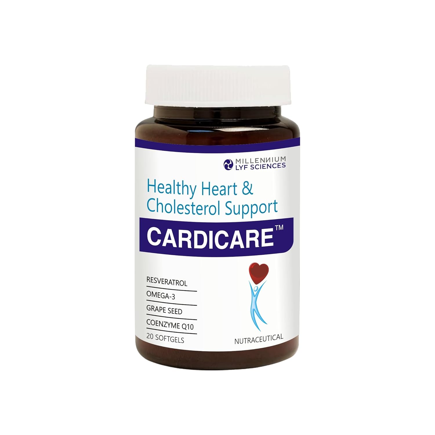 Millennium Herbal Care Cardicare | Softgel Capsule for Healthy Triglycerides & LDL Levels - 20 Softgel (Bottle Pack)