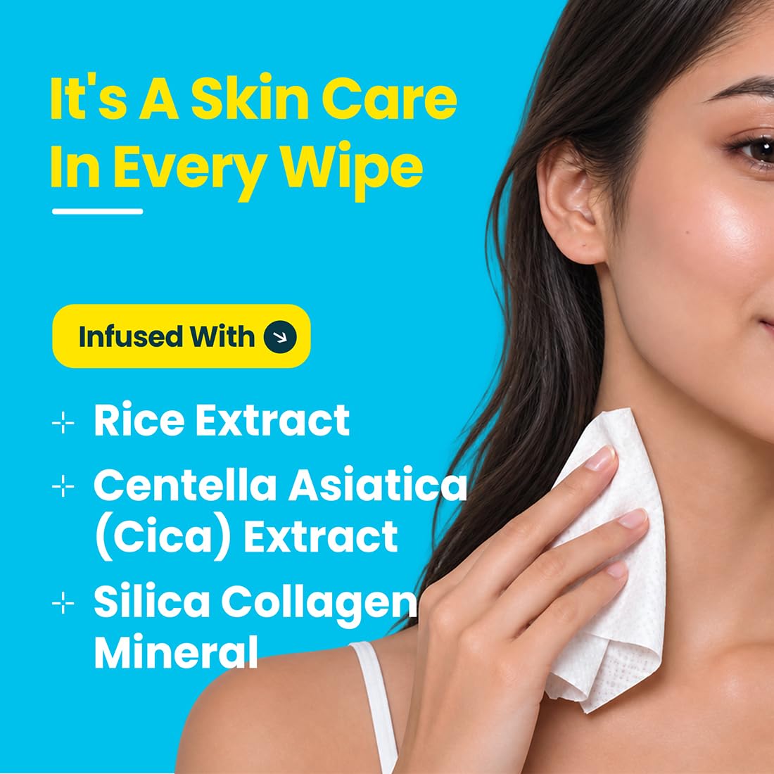Hi Life Cleansing Wipes – Rice & Cica Extract | Soothing & Skin-Barrier Repair Facial Cleansing Wipes (Pack of 25)