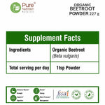 Pure Nutrition Organic Beetroot Powder, 227g | For Hair Care & Face Packs | Helps Skin Glow, Boosts Immunity & Overall Wellness | 100% Pure, Free from Additives | USDA Certified Organic
