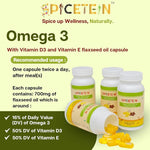 Spicetein Veg Omega 3 with Vitamin D3 Flaxseed Oil Capsule (60 Each)