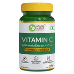 Pure Nutrition Vitamin C with Amla Extract + Zinc Tablets | Boost Immunity | Support In Skin & bone Health - 60 Veg Tablets