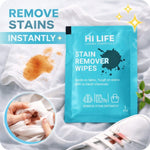 Hi Life Instant Stain Remover Wipes (Pack of 20) | Portable Emergency Stain Eraser Wipes for Clothes & Fabrics