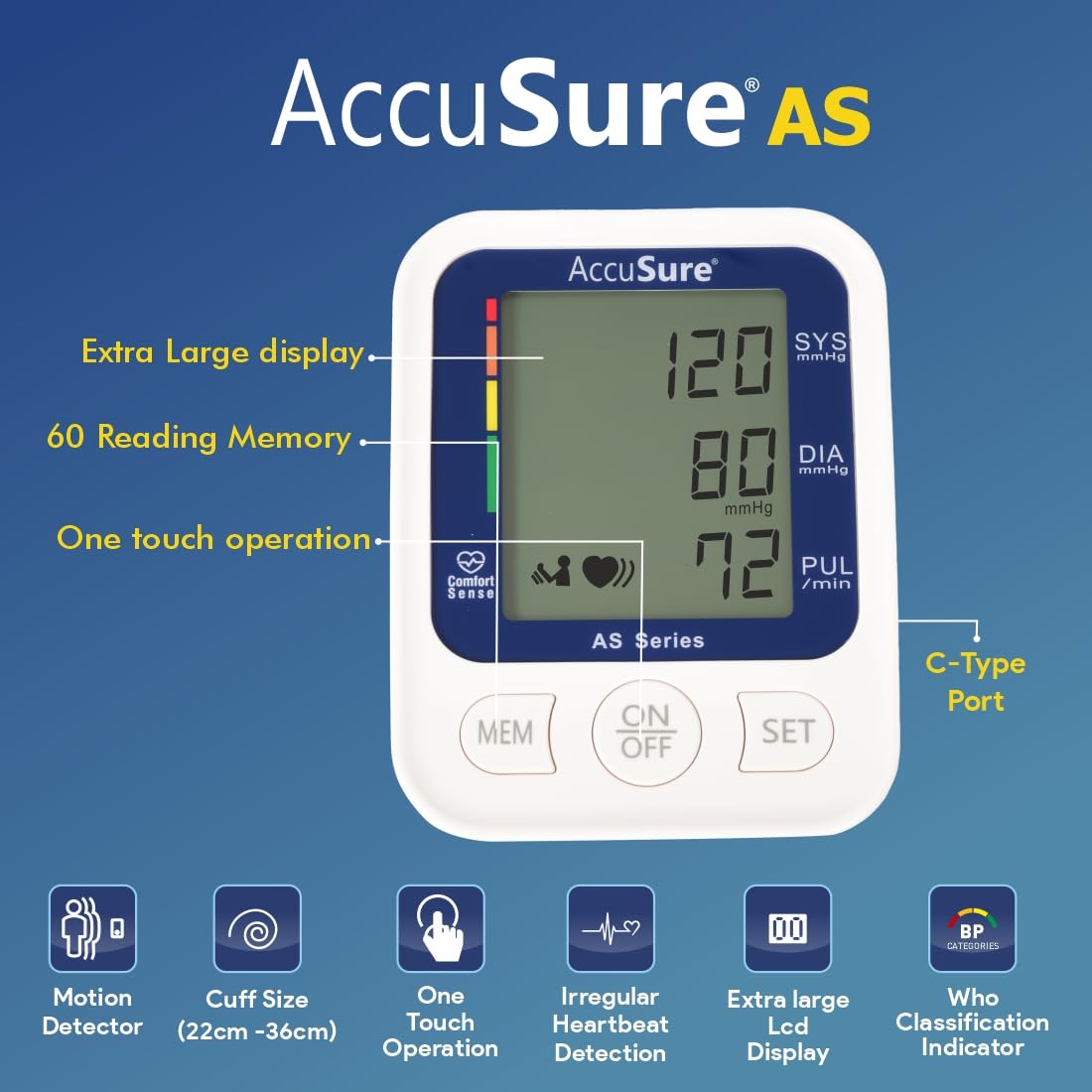 AccuSure AS Automatic Digital Blood Pressure Monitor