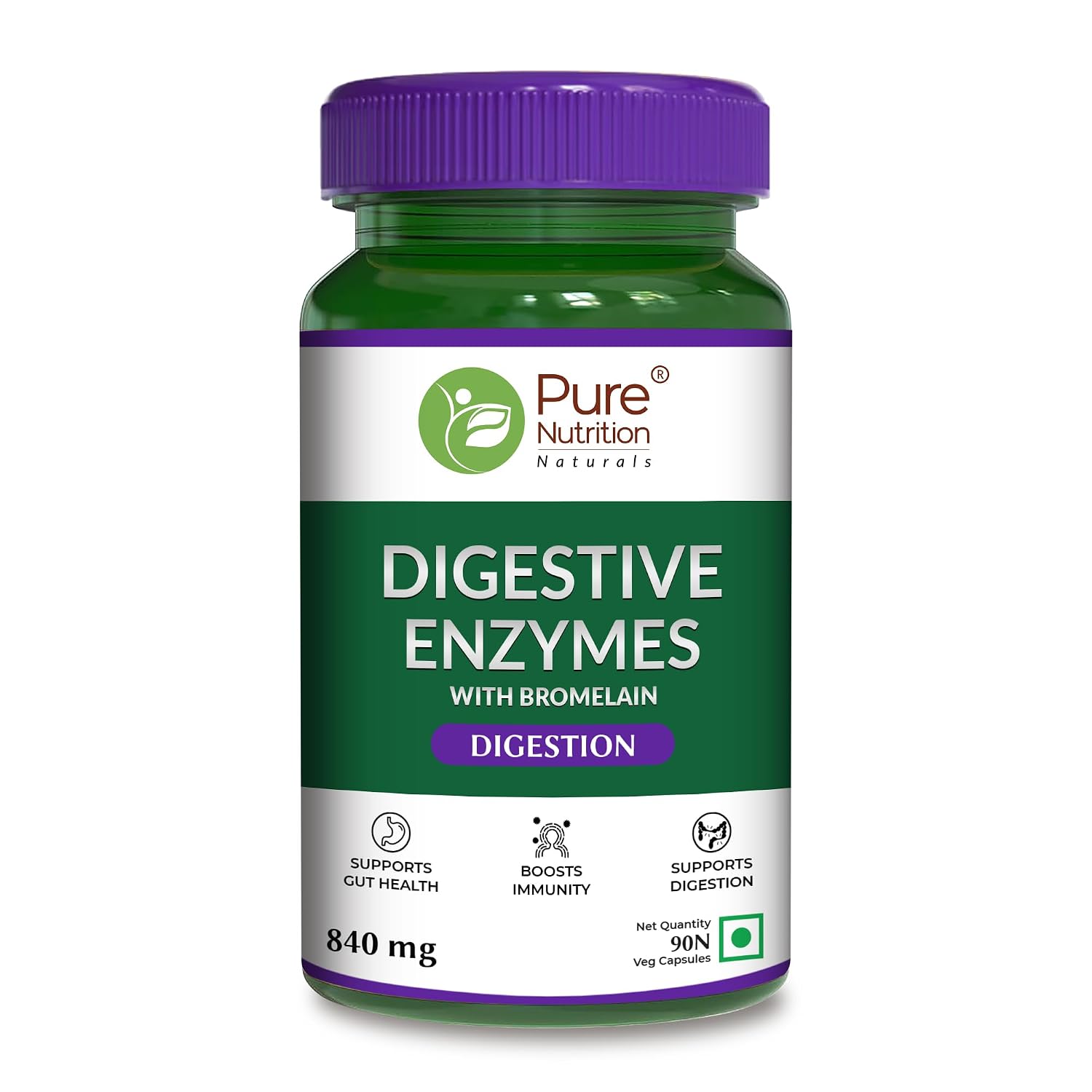 Pure Nutrition Digestive Enzymes 90 Capsules | Digestive Health & Nutrient Absorption Support