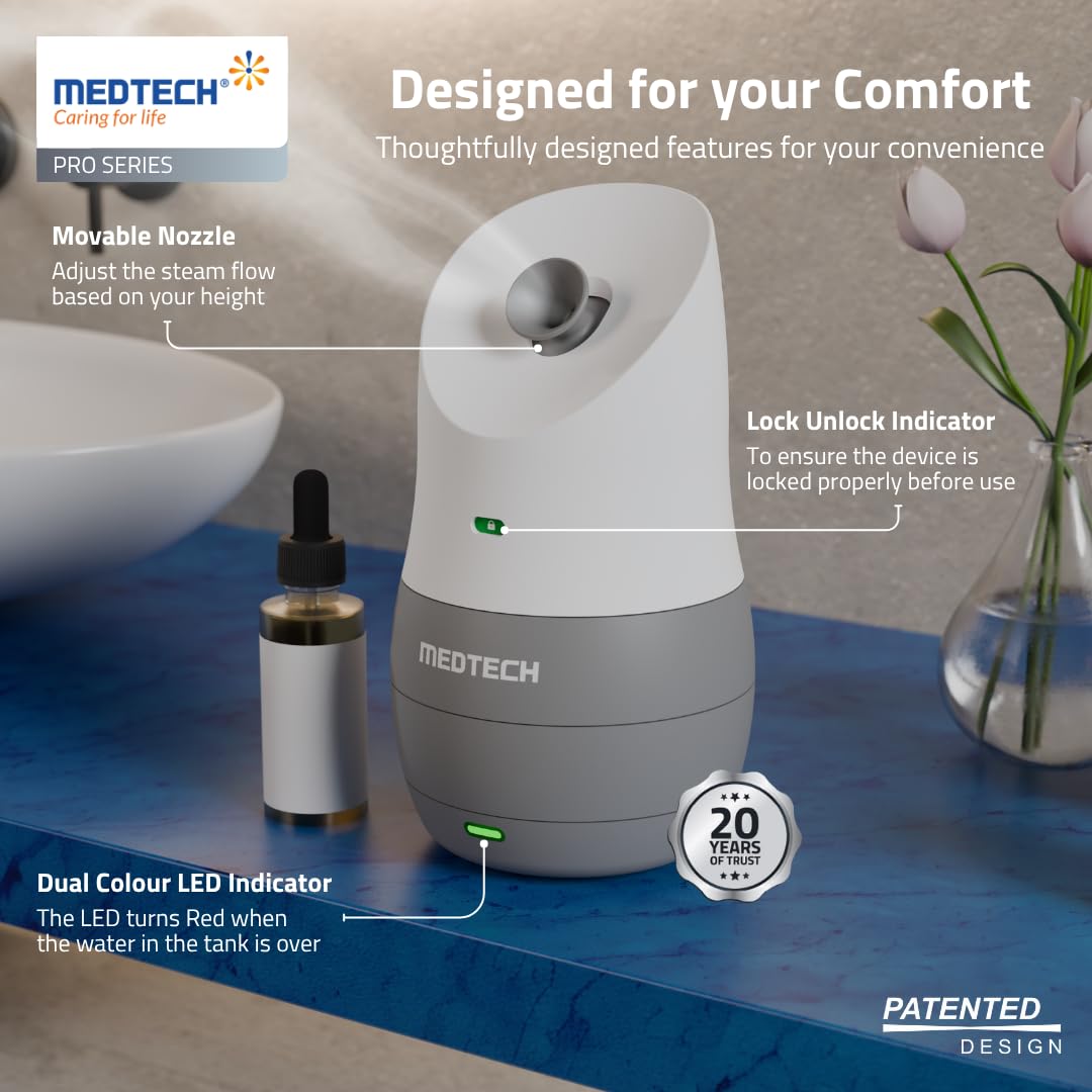 Medtech Aquamist 3 In 1 Face Steamer And Steam Inhaler For Cold & Cough | Vaporizer | Facial Steamer