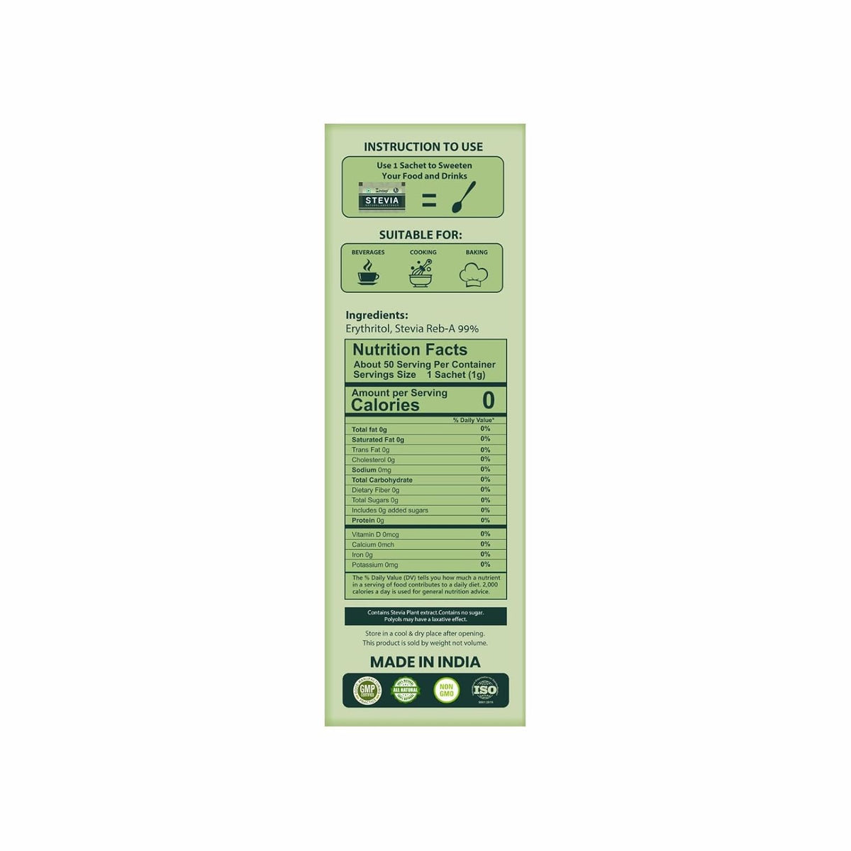 Zindagi Stevia Tablets & Stevia Powder (50 Sachets) | 100% Natural Zero-Calorie Sugar-Free Sweetener Combo Pack