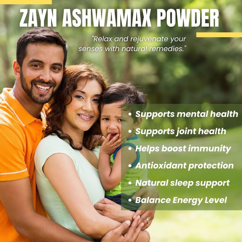 Zaynura Ayurveda Zayn Ashwamax Powder - Organic Ashwagandha Root Powder | High Potency Adaptogen | Stress Relief, Strength & Vitality