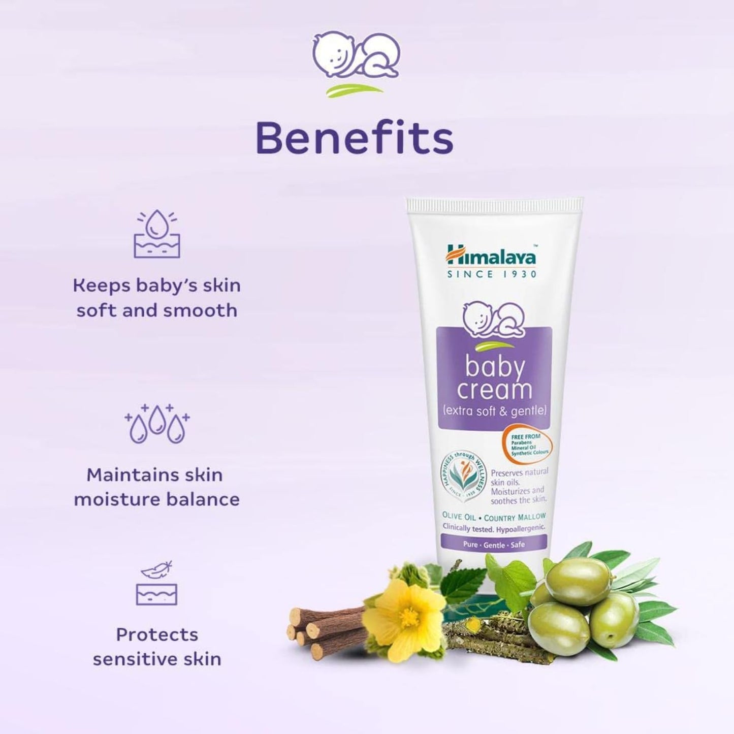 Himalaya Baby Cream | Moisturises & Soothes the Skin | Extra Soft & Gentle