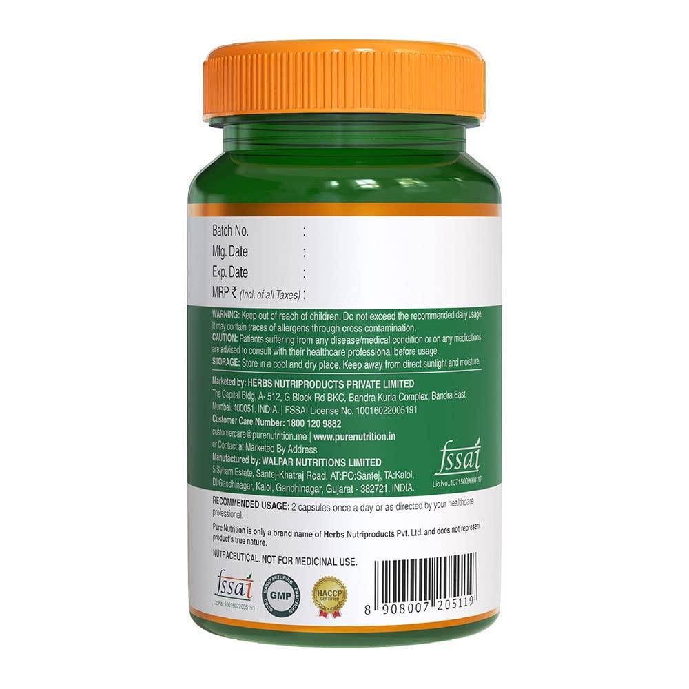 Pure Nutrition L-Arginine Capsules 1500mg - 60 Veg Capsules
