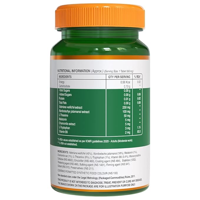 Pure Nutrition Melatonin 5mg with Tagar & Chamomile, 120 Tablets | Sleep Support