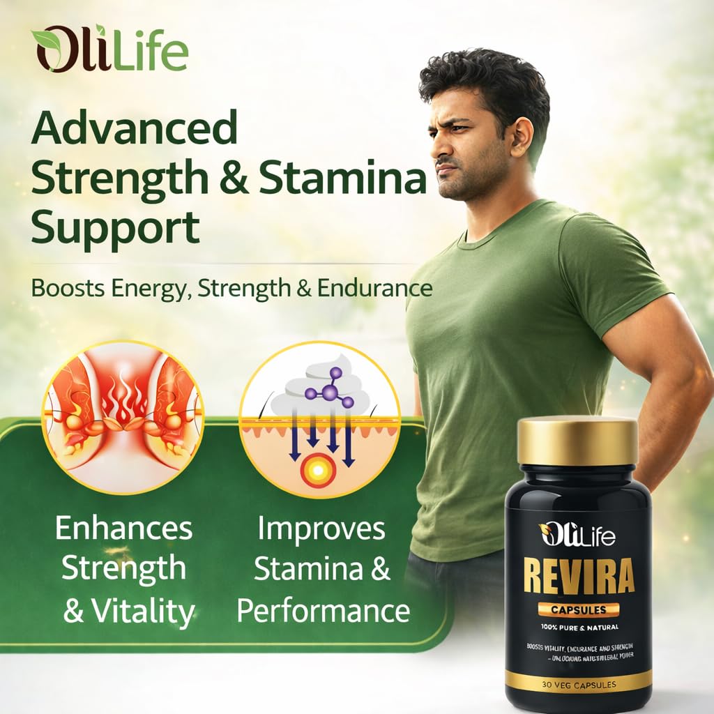 OliLife Revira Capsules 30 Caps | Ayurvedic Supplement with Original Himalayan Shilajit for Energy, Stress Relief & Physical Performance Support