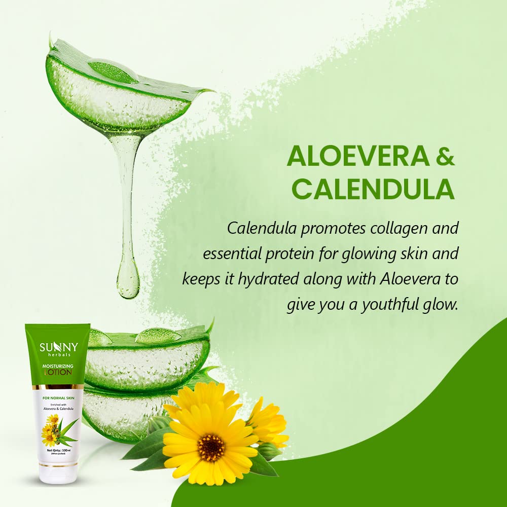 Sunny Herbals Moisturizing Lotion with Aloevera & Calendula - 100ml