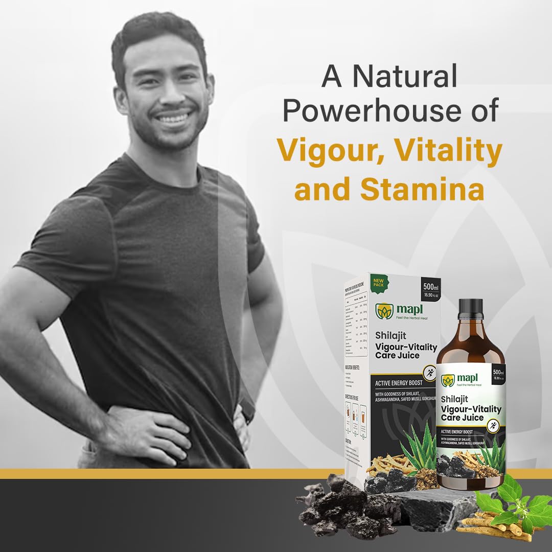 MAPL Shilajit Mens Care Juice 500ml | Ashwagandha, Safed Musli & Gokshura | Strength, Stamina & Vitality Support | Energy Booster