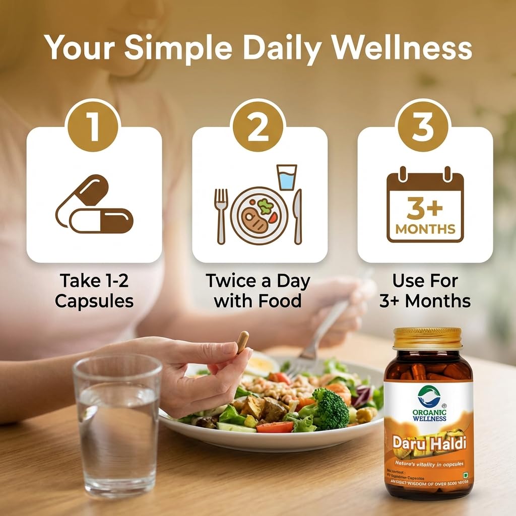 Organic Wellness Daru Haldi Capsules - 90 Vegetarian Capsules