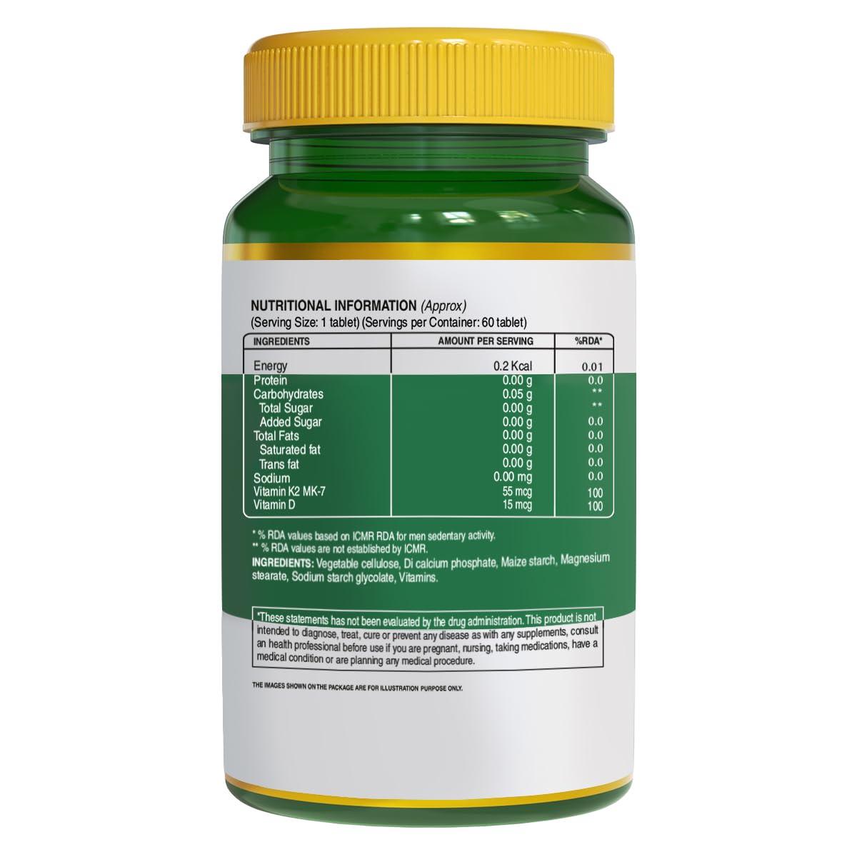 Pure Nutrition Vitamin K2 MK-7 Tablets - 60 Veg Tablets