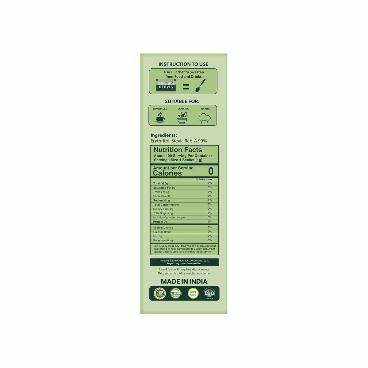 Zindagi Stevia Dry Leaves & Stevia Powder Sachets | 100% Natural Zero-Calorie Sugar-Free Sweetener Combo Pack