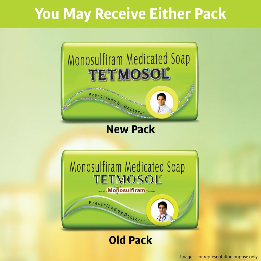 Tetmosol Medicated Soap with 5% Monosulfiram for Skin Infections - 100gm - Pack of 12