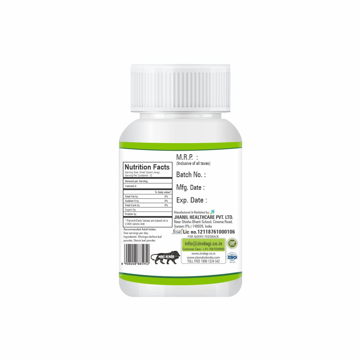 Zindagi Moringa Extract Capsules | Pure Moringa Leaf Extract Superfood Supplement (60 Capsules)