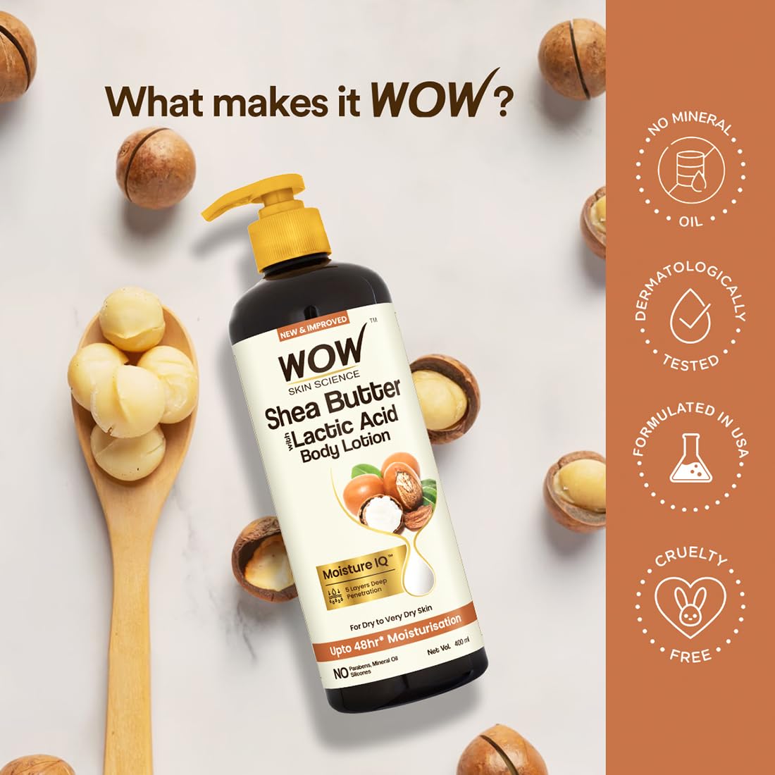 WOW Skin Science Shea Butter & Cocoa Butter Moisturizing Body Lotion