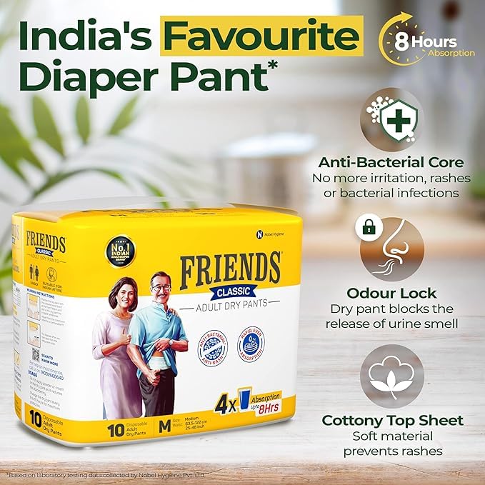 Friends Classic Adult Dry Pant Medium - Waist Size 25-48 inch ; 63.5-122cm (Medium, 10 Count)