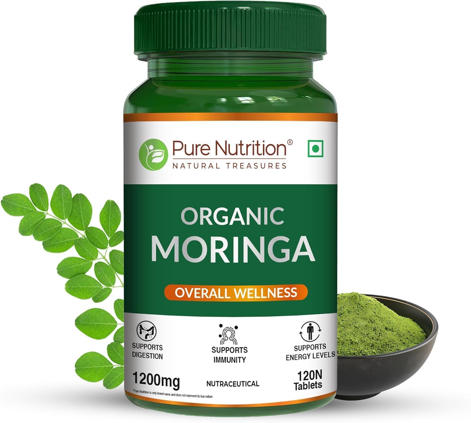 Pure Nutrition Moringa 250mg, 30 Tablets | Herbal Supplement for Daily Wellness & Nutrition Support