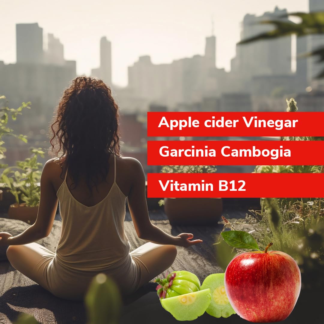 Pure Nutrition Apple Cider Vinegar Effervescent Tablets - for Weight Management & Gut Health, ACV with Mother, Vitamin B6, B12 & Garcinia Cambogia for Weight Loss & Easy Digestion