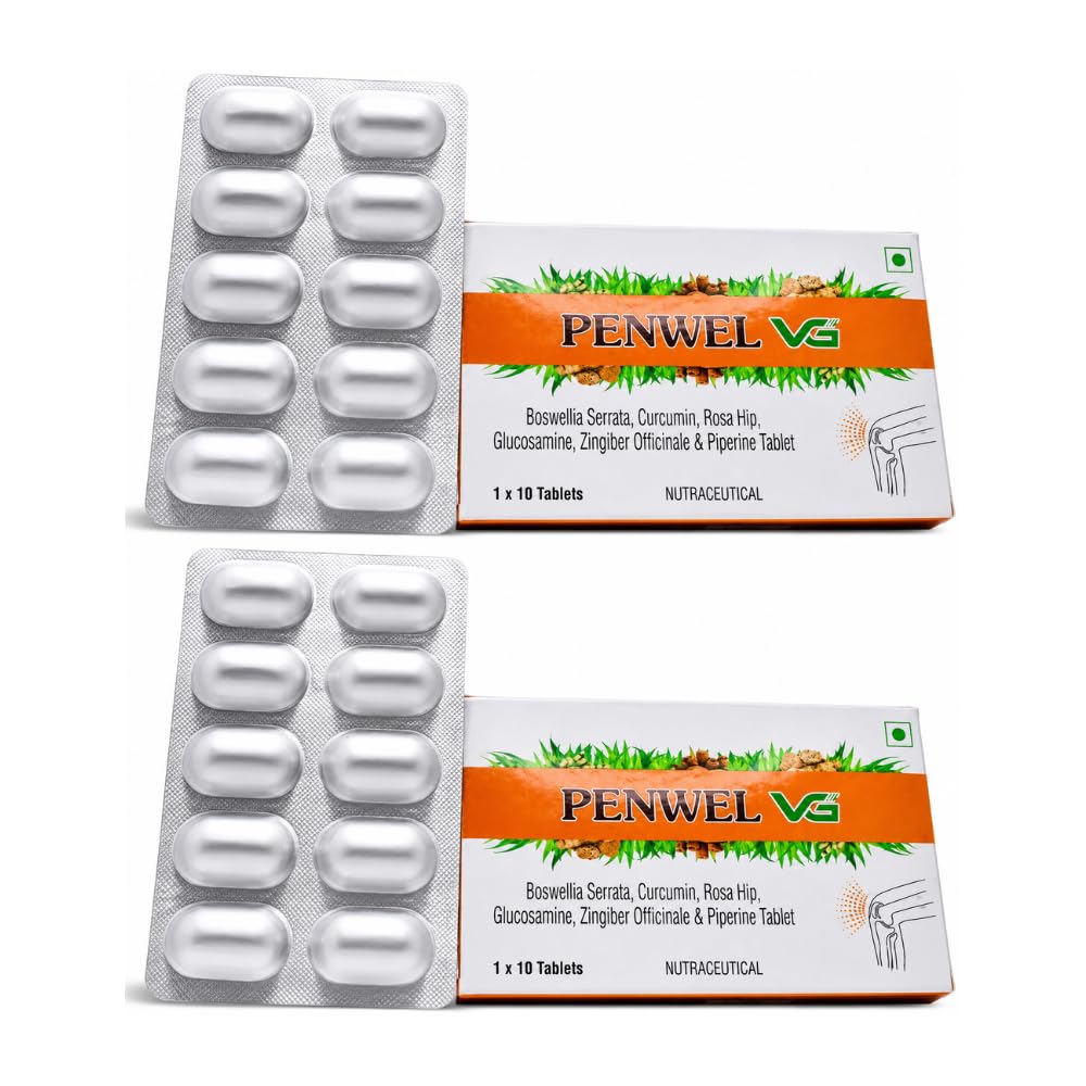 Ayulabs Penwel VG Tablet | Advanced Phyto-Nutritional Joint & Muscle Pain Relief | Pack of 20 (2x10 Strips)