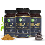 Pure Nutrition Shilajit Triple Gold Veg Capsule - 30 Capsules - With Kaunch Beej, Ashwagandha, Safed Musli, Gokhru & Shatavari For Energy, Strength, Stamina & Performance,Premium Ayurvedic Supplement For Men