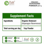 Pure Nutrition Organic Shatavari Root Powder - 227gm