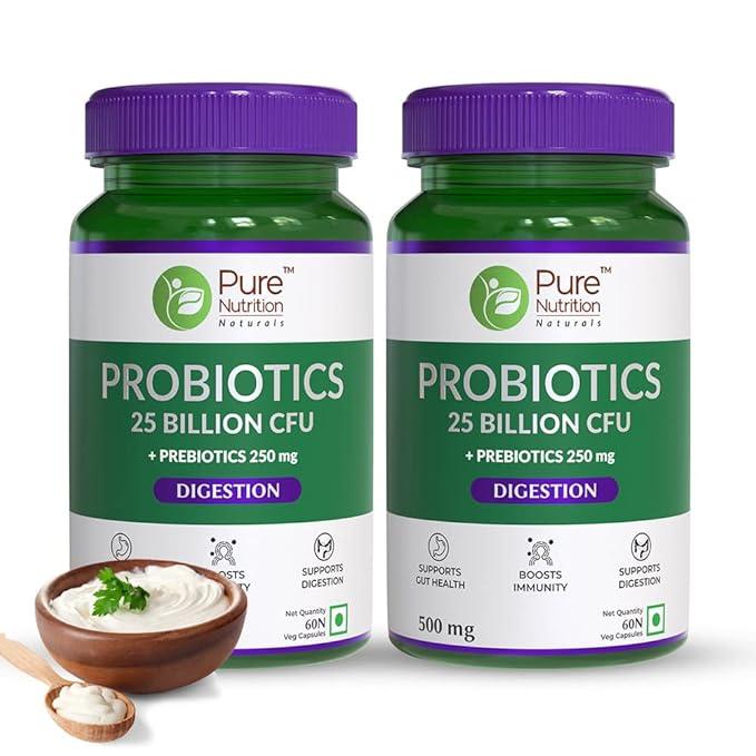 Pure Nutrition Probiotics 25 Billion CFU 500mg Veg Capsule - 60 Capsules