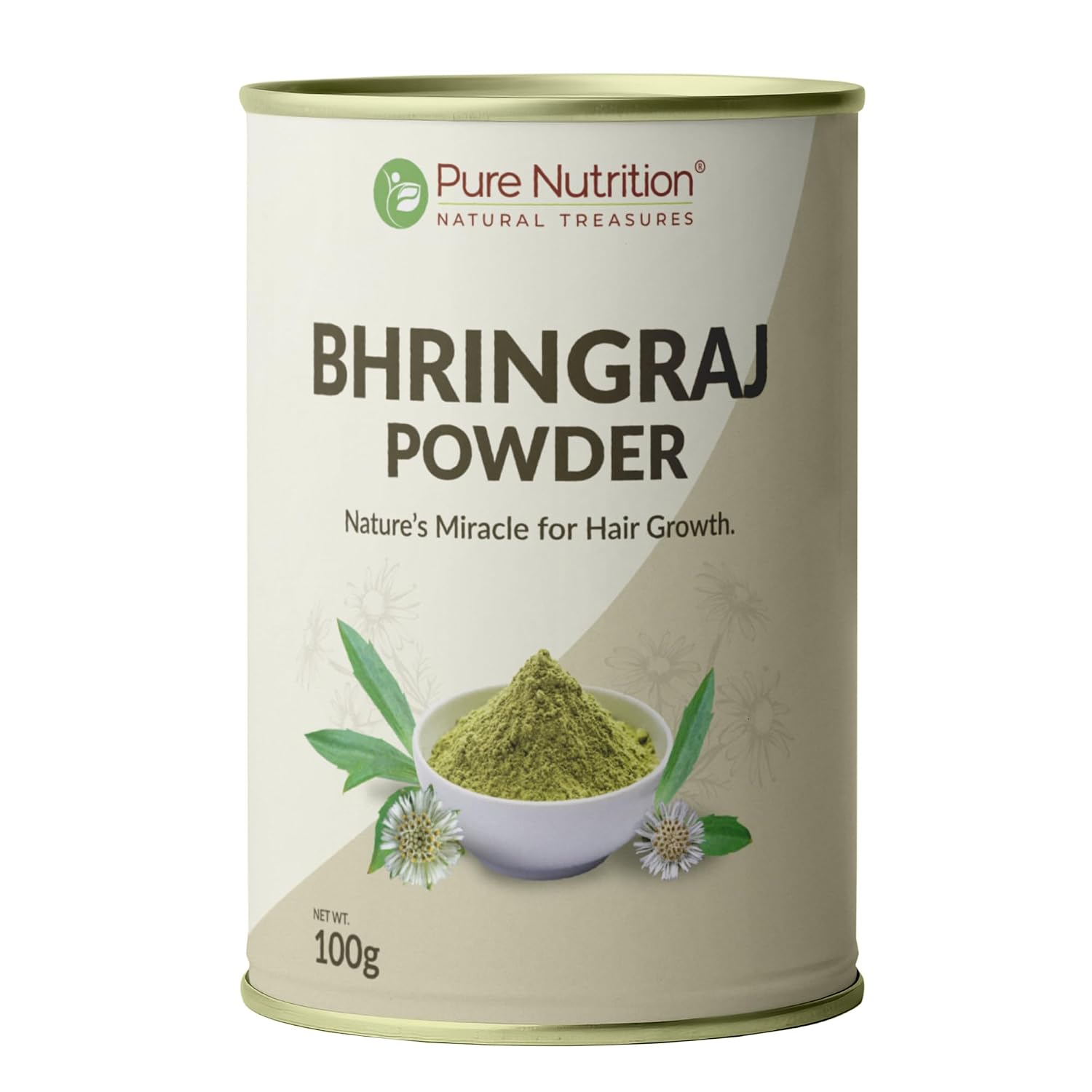 Pure Nutrition Natural Bhringraj Powder 100g | Herbal Hair & Scalp Care Powder | Ayurvedic Support
