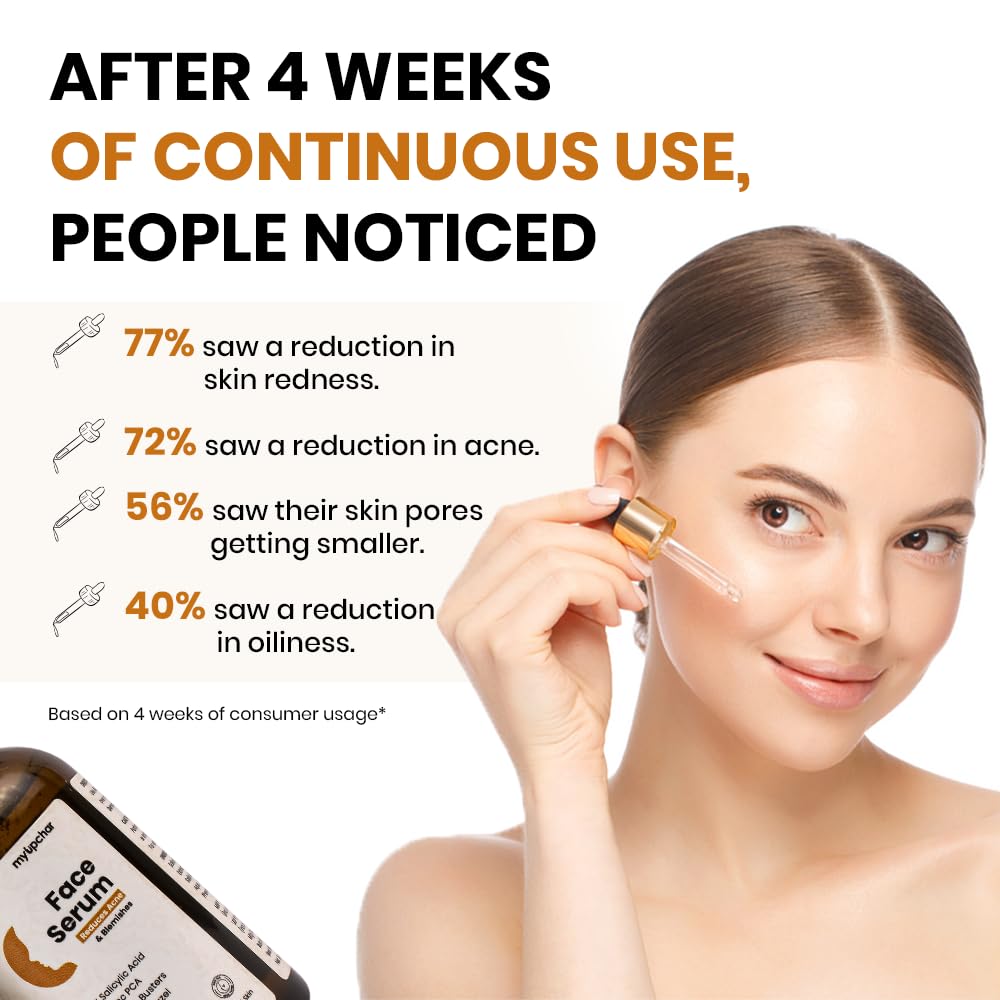myUpchar 2% Salicylic Acid Face Serum Used for Acne, Oily Skin, Blackheads, Tightens Pores, Blemishes & Dark Spots Reduction - 50ml
