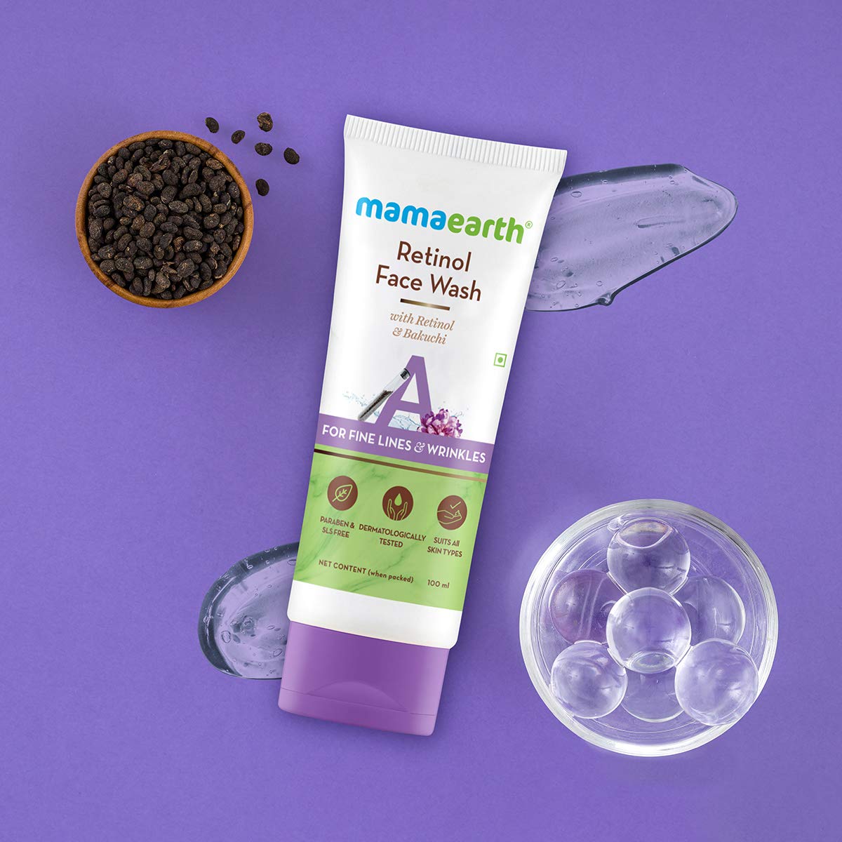 Mamaearth Retinol Face Wash for Healthy Skin | Paraben & SLS-Free | Face Care Product for All Skin Types - 100ml